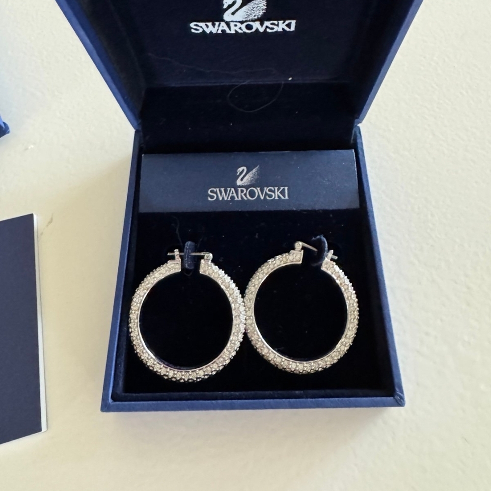 Swarovski Silver Hoop Earrings